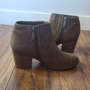 Blondo Waterproof Leather Ankle Boots – Size 8 | Olive Brown | Mint Condition